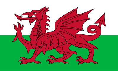 Naklejka premium Flag of Wales
