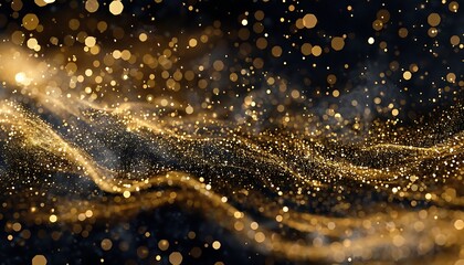 A yellow powder explosion on a black background