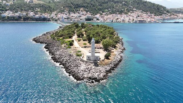 Aerial view of Githio island (Gythio town) in Laconia, Peloponne
