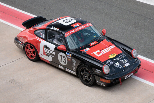 Los Arcos, Spain-May 25, 2024: 1990 Porsche 964 (911) on Circuito de Navarra