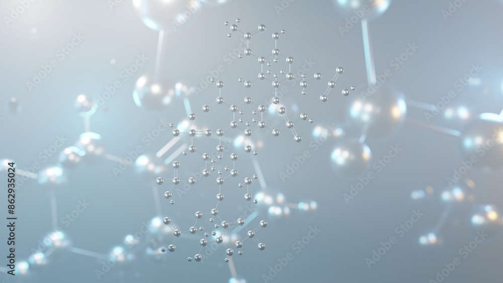 Wall mural lovenox molecular structure, 3d model molecule, ardeparin, structural chemical formula view from a microscope