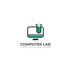 Creative Computer lab vector logo design. 