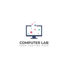 Creative Computer lab vector logo design. 