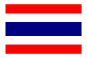 Flat illustration of the Thai flag.