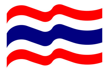 Flat illustration of the Thai flag.