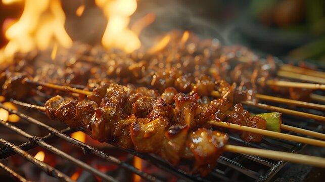 Delicious satay or sate Indonesian food