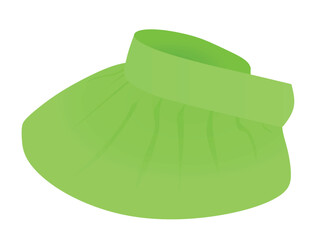 Green long visor cap. vector illustration