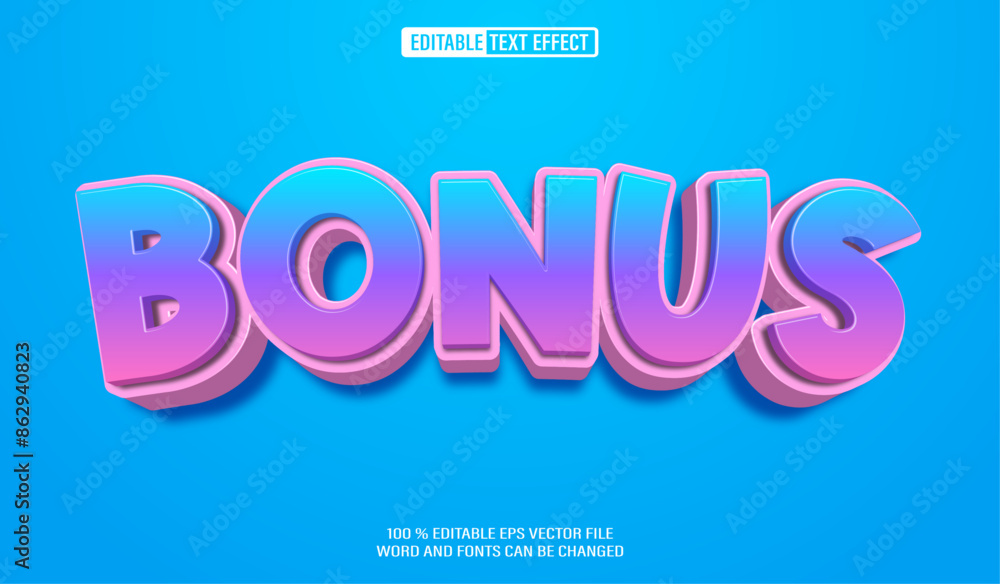 Poster editable 3d text style effect - bonus text effect template