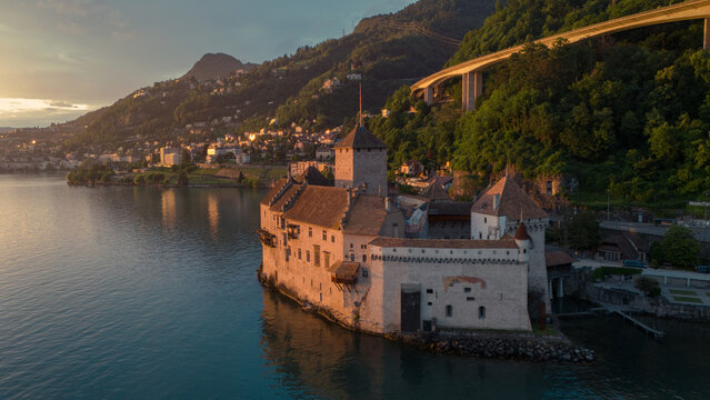 Chateau Chillon Castle in Montreux, Switzerland