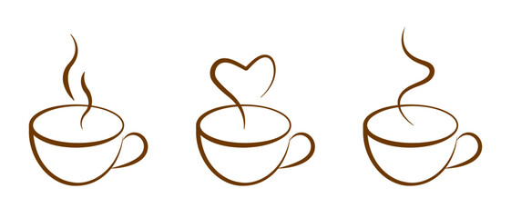 Coffee cafe logo. Coffee cup illustration.