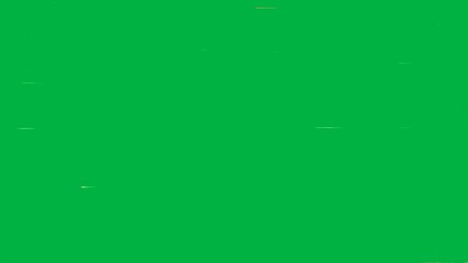 A dynamic glitch effect with flickering lines and data corruption on a green screen.