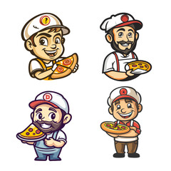 chef man with pizza mascot character