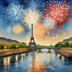 Obraz premium happy bastille day - france