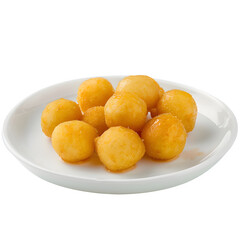 Delicious spanish bu&ntilde;uelos on transparent background