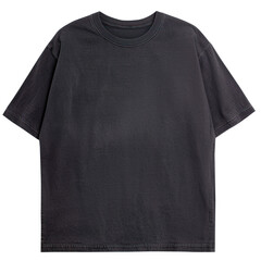 PNG Oversized Washed Out Black Blank Heavyweight Cotton T-shirt Mockup Isolated On Transparent Background