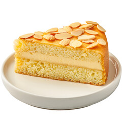 Traditional spanish almond cake on transparent background