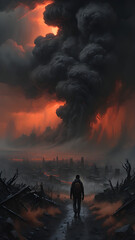 silhouette of a person on the top of the mountain