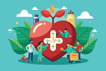 Organ donation day illustration with heart.  