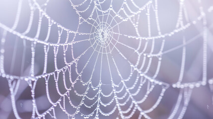 Spider Web close up in darkness