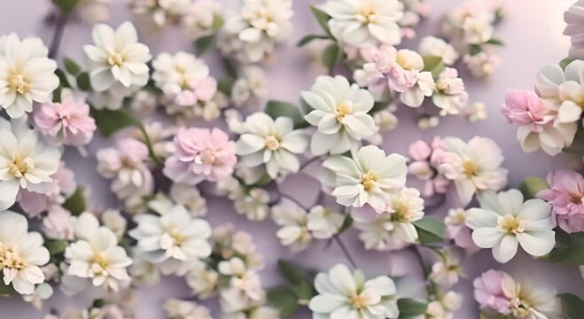 the intricate details of small floral patterns set against a gentle, light sky purple hue.