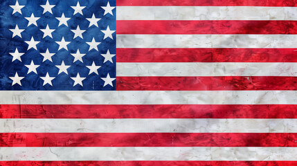 Naklejka premium Banner featuring a large American flag with stars and stripes prominently displayed, American flag, stars and stripes, 4th of July, patriotic, banner, celebration