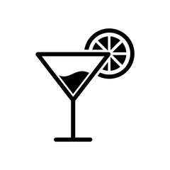 Obraz premium Cocktail glass icon with simple and modern design