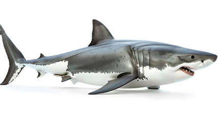 Fototapeta premium White shark isolated on white background