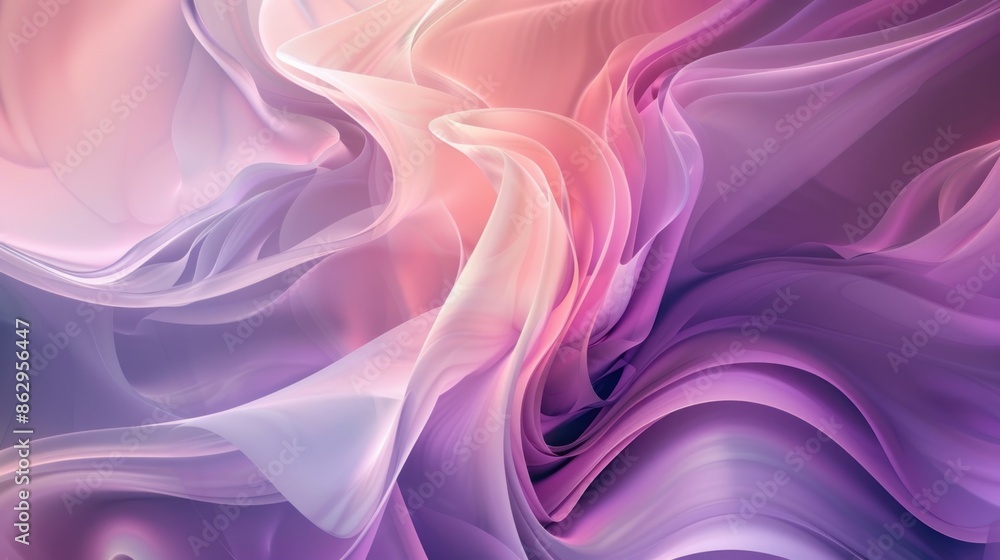Poster abstract waves of pastel colors blend into one another flowing curved forms vibrantly glowing banner