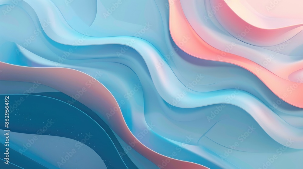 Poster abstract pastel waves background with smooth flowing lines and vibrant gradient hues banner concept 