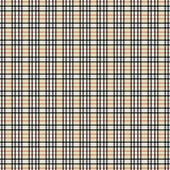 Beige, brown plaid seamless pattern. Background with cells, squares for print on fabric 