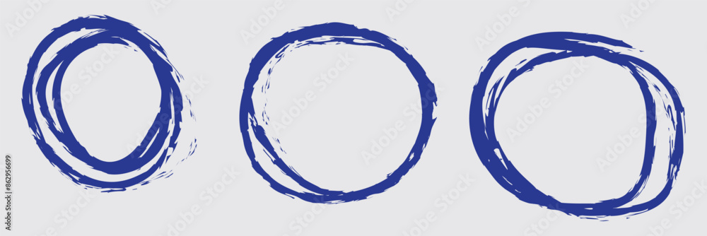 Aufkleber highlight circle frames. for message note mark design element. set hand drawn pencil or marker round