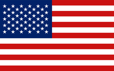 United States Flag Vector Illustration, American flag, flat layout.