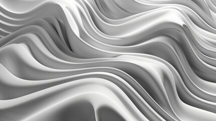 Obraz premium Abstract Smooth White Wavy Texture, Generative AI