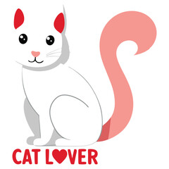 Hand Drawn cute cat sketch vector illustration, Kids Print design, children trend print on t-shirt girl