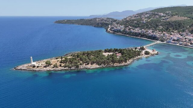 Aerial view of Githio island (Gythio town) in Laconia, Peloponne
