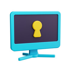 password 3d render icon