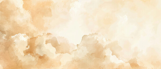 Obraz premium Beige watercolor background with a soft cloud texture