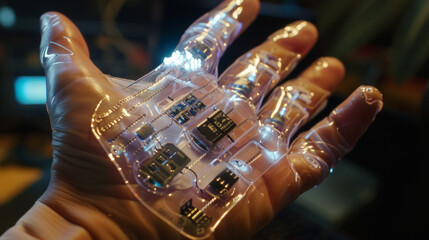 human microchip implant in the palm, Generative AI