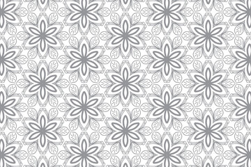 Modern floral decorative pattern on a white background