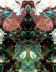 Surreal fractal image. Abstract background with a spectacular rhythm and inserts.