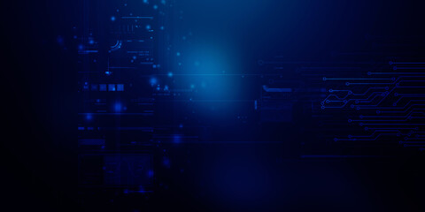 2d illustration Abstract futuristic electronic circuit technology background