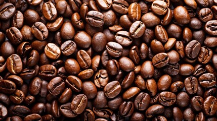 Fototapeta premium Coffee Beans Close-Up: Texture and Aroma