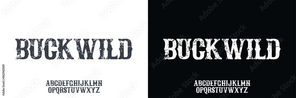 Fototapete western style font with distressed texture. grunge texture. rough texture