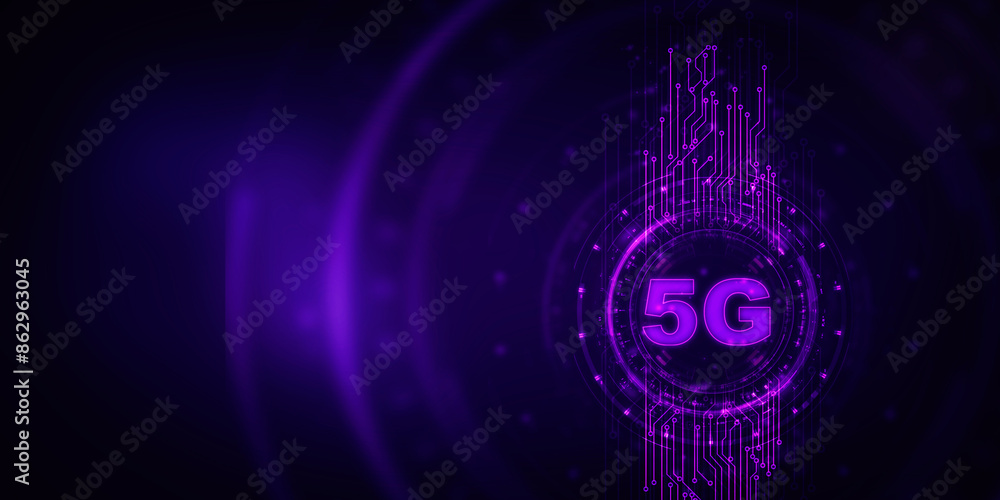 Poster 2d rendering 5g network 5g connection