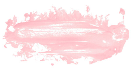 Pink brush strokes isolated on transparent background.
