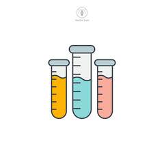 Test Tubes Icon symbol vector illustration isolated on white background