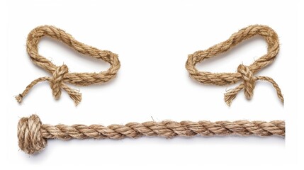 Two Rope Loops and a Straight Section on White