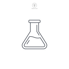 Lab Flask or Beaker Icon symbol vector illustration isolated on white background