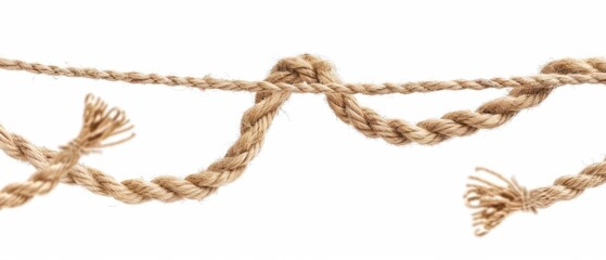 Tangled Jute Rope Isolated on White
