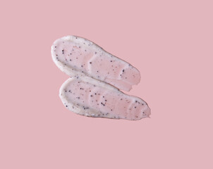 Assortment of smears of cream or lotion